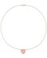 Фото #4 товара Macy's pink Opal (5 ct. t.w.) Heart Bead Frame 17" Pendant Necklace in Rose-Plated Sterling Silver
