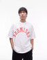 Topman extreme oversized promises print t-shirt in white