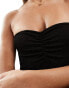 Фото #4 товара 4th & Reckless sofia ruched front crinkle bandeau swimsuit in black