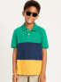 Short-Sleeve Color-Block Pique Polo Shirt for Boys