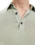 Abercrombie & Fitch open collar linen polo in light green