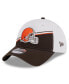 Фото #4 товара Men's White, Brown Cleveland Browns 2023 Sideline 9TWENTY Adjustable Hat