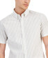 Фото #3 товара Men's Slim-Fit Stretch Stripe Button-Down Shirt