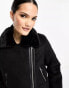 Stradivarius cropped aviator jacket in black