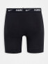 Nike cotton stretch 3 pack boxer briefs in black