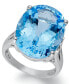 ფოტო #1 პროდუქტის Sterling Silver Ring, Blue Topaz Oval Ring (21-9/10 ct. t.w.)