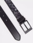 ASOS DESIGN slim faux leather reversible belt in black and snake