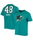 Фото #1 товара Men's Tomas Hertl Teal San Jose Sharks Underdog Name and Number T-shirt