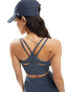 ASOS 4505 seamless vest with strap back in blue acid wash