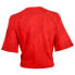 Diadora Manifesto Cropped Floral Crew Neck Short Sleeve T-Shirt Womens Red Casua