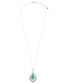 Bazaar Sterling Silver and Genuine Turquoise Pendant on Chain Necklace