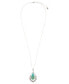 Фото #1 товара Bazaar Sterling Silver and Genuine Turquoise Pendant on Chain Necklace