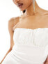 Vesper exclusive cami ruched bust midi dress in white 34 - фото #3