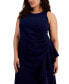 ფოტო #4 პროდუქტის Plus Size Side-Ruffle Sleeveless Gown