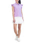 ფოტო #2 პროდუქტის Women's Ruffle Sleeve Performance Pique Polo Shirt