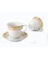 Фото #2 товара Floral 8 Piece 8oz Tea or Coffee Cup and Saucer Set, Service for 4