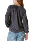 Фото #2 товара Women's Long-Sleeve Notched-Neck Top