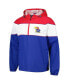 Фото #2 товара Men's Royal Kansas Jayhawks Center Line Half-Zip Raglan Hoodie Jacket