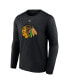 Фото #2 товара Men's Connor Bedard Black Chicago Blackhawks Authentic Stack Name and Number Long Sleeve T-shirt