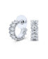 ფოტო #1 პროდუქტის Classic Bridal Statement AAA CZ Brilliant Emerald Cut Cubic Zirconia Eternity Hoop Earrings Wedding Prom Party For Pierced Ear 0.5 Inch Diameter