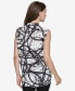 ფოტო #2 პროდუქტის Women's Printed Mandarin-Collar Long Top