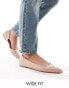 Фото #1 товара ASOS DESIGN Wide Fit Virtue d'orsay pointed ballet flats in beige patent