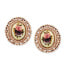 ფოტო #1 პროდუქტის Rose Gold-Tone Purple Flower Button Earrings