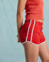 Фото #2 товара Miss Selfridge tipping detail shorts in red