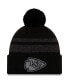 Фото #1 товара Men's Black Kansas City Chiefs Dispatch Cuffed Knit Hat with Pom