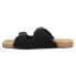 COCONUTS by Matisse Victory Buckle Shearling Slide Womens Black Casual Sandals