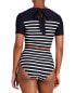 Фото #2 товара kate spade new york 298821 Womens Tie Back Stripe Crop Rash Guard Size S