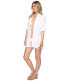 Фото #2 товара Tommy Bahama 299195 Crinkle Boyfriend Shirt Cover-Up White LG (US 14)