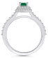 ფოტო #3 პროდუქტის Emerald (1/2 Ct. t.w.) and Diamond (1/2 Ct. t.w.) Halo Ring