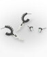 ფოტო #2 პროდუქტის Faux Stone Ghost Charm Huggie Duo Earring Set