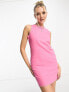 Daisy Street linen mini dress with scallop edge in pink