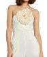 ფოტო #5 პროდუქტის Women's Crepe Halter Neck Flower Detail Jumpsuit