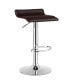 Фото #11 товара Set of 2 Swivel Bar Stool PU Leather Adjustable Bar Chair