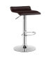 Set of 2 Swivel Bar Stool PU Leather Adjustable Bar Chair