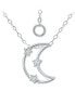 Фото #1 товара Giani Bernini cubic Zirconia Open Crescent Moon Pendant Necklace, 16" + 2" extender, Created for Macy's