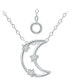 Cubic Zirconia Open Crescent Moon Pendant Necklace, 16" + 2" extender, Created for Macy's