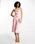 Фото #1 товара Vila satin cami midi dress with tie back in pink floral