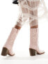 Фото #3 товара Public Desire Texas western mid ankle boot with snake print in pink