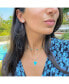 ფოტო #3 პროდუქტის Blue Enamel Bead Chain Necklace 14K Gold