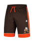 ფოტო #2 პროდუქტის Men's Brown, Orange Distressed Cleveland Browns Vintage-Like Fan Favorite Shorts