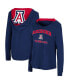 Фото #1 товара Women's Navy Arizona Wildcats Catalina Hoodie Long Sleeve T-Shirt