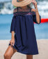 Фото #4 товара Women's Smocked Lace Open-Shoulder Beach Dress