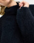 JDY roll neck eyelash jumper in navy