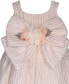 ფოტო #2 პროდუქტის Baby Girls Pleated Taffeta Party Dress with Big Bow