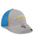 ფოტო #3 პროდუქტის Men's Gray Los Angeles Chargers Pipe 39THIRTY Flex Hat