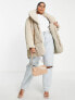 Фото #4 товара ASOS DESIGN Curve velour look belted puffer coat in mink